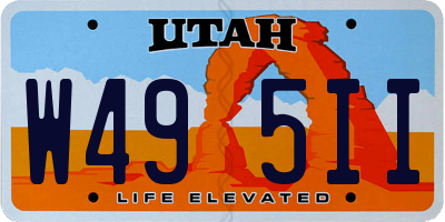 UT license plate W495II