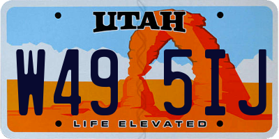 UT license plate W495IJ