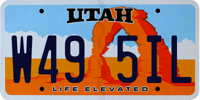 UT license plate W495IL