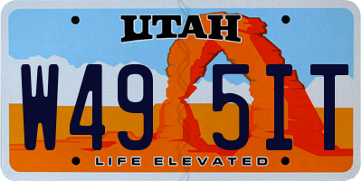 UT license plate W495IT