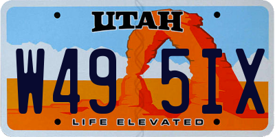 UT license plate W495IX