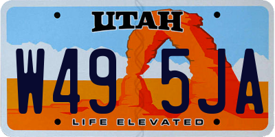 UT license plate W495JA