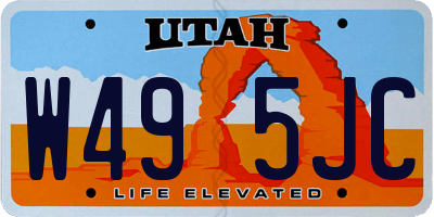 UT license plate W495JC