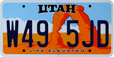 UT license plate W495JD