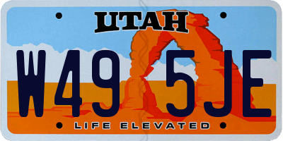 UT license plate W495JE