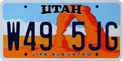 UT license plate W495JG