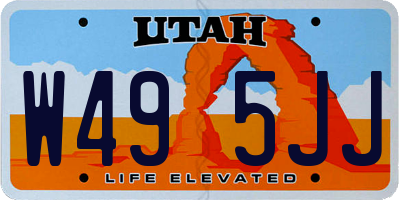 UT license plate W495JJ