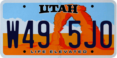 UT license plate W495JO