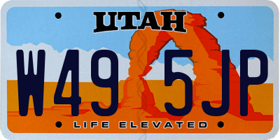 UT license plate W495JP