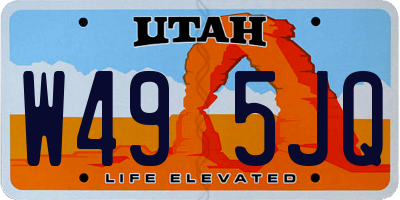 UT license plate W495JQ