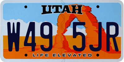 UT license plate W495JR