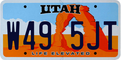 UT license plate W495JT