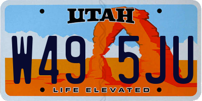 UT license plate W495JU