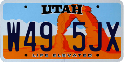 UT license plate W495JX