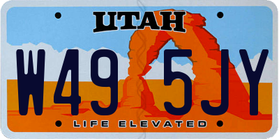 UT license plate W495JY