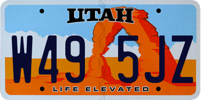 UT license plate W495JZ