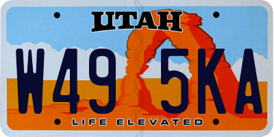 UT license plate W495KA
