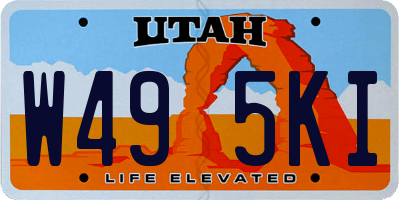 UT license plate W495KI