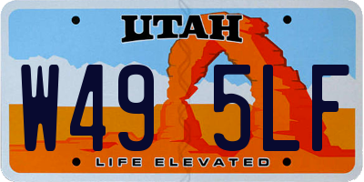 UT license plate W495LF