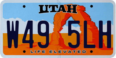 UT license plate W495LH