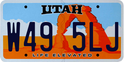 UT license plate W495LJ