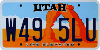 UT license plate W495LU