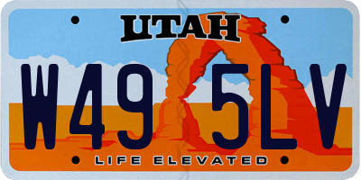 UT license plate W495LV