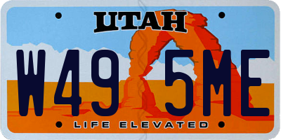UT license plate W495ME