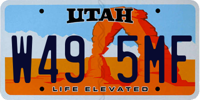 UT license plate W495MF