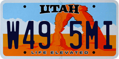 UT license plate W495MI