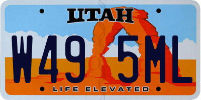 UT license plate W495ML
