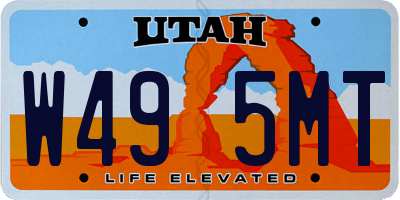 UT license plate W495MT