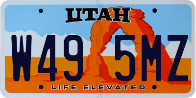 UT license plate W495MZ