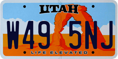 UT license plate W495NJ
