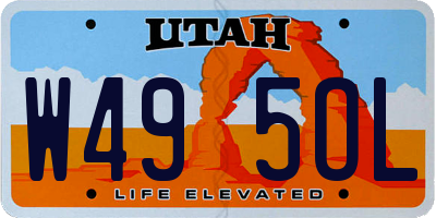 UT license plate W495OL