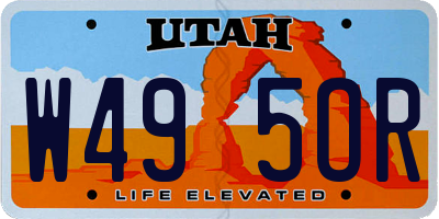 UT license plate W495OR