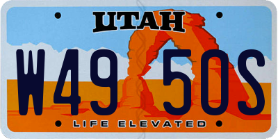 UT license plate W495OS