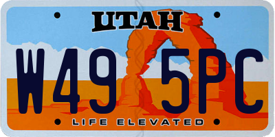 UT license plate W495PC