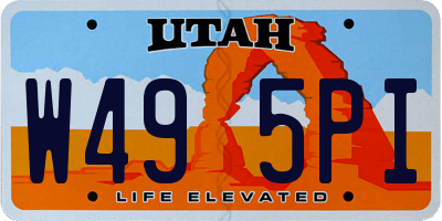 UT license plate W495PI
