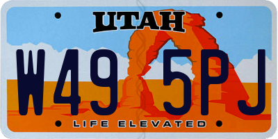 UT license plate W495PJ