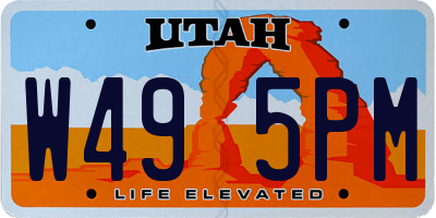 UT license plate W495PM