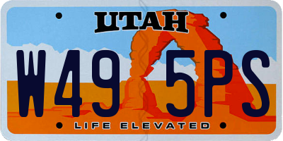 UT license plate W495PS
