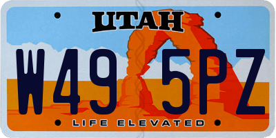 UT license plate W495PZ