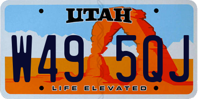UT license plate W495QJ