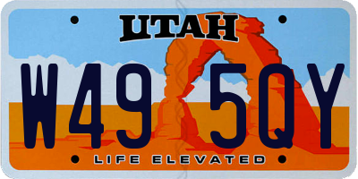 UT license plate W495QY