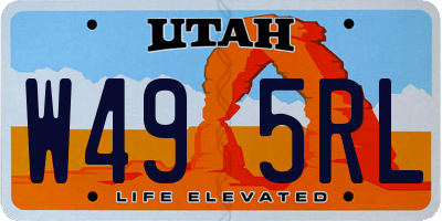 UT license plate W495RL