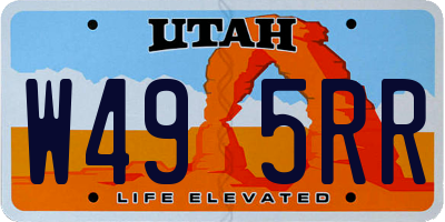 UT license plate W495RR