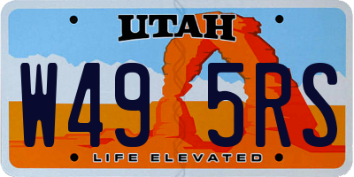 UT license plate W495RS