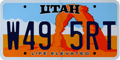 UT license plate W495RT