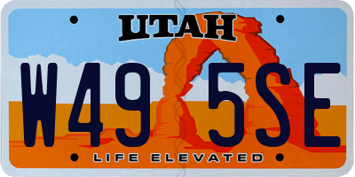 UT license plate W495SE
